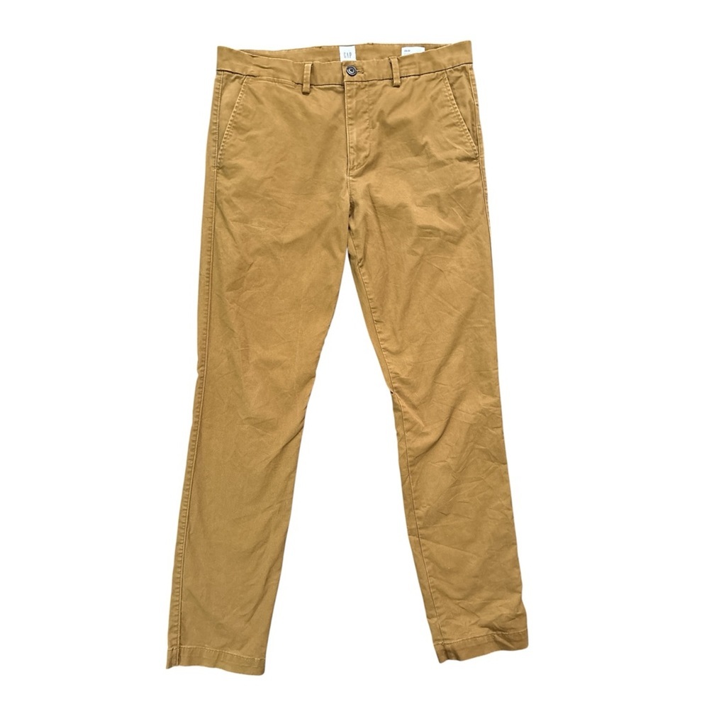 EUC Gap Essential Khaki Skinny‎ Fit Palomino Brown Chino Pants Men’s Size 33X32 - Picture 2 of 10